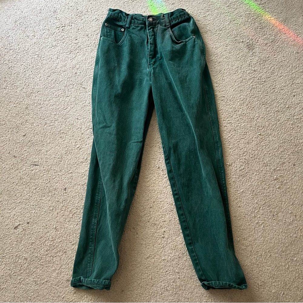 Vintage Dark Green Mom Jeans - Picture 2 of 4